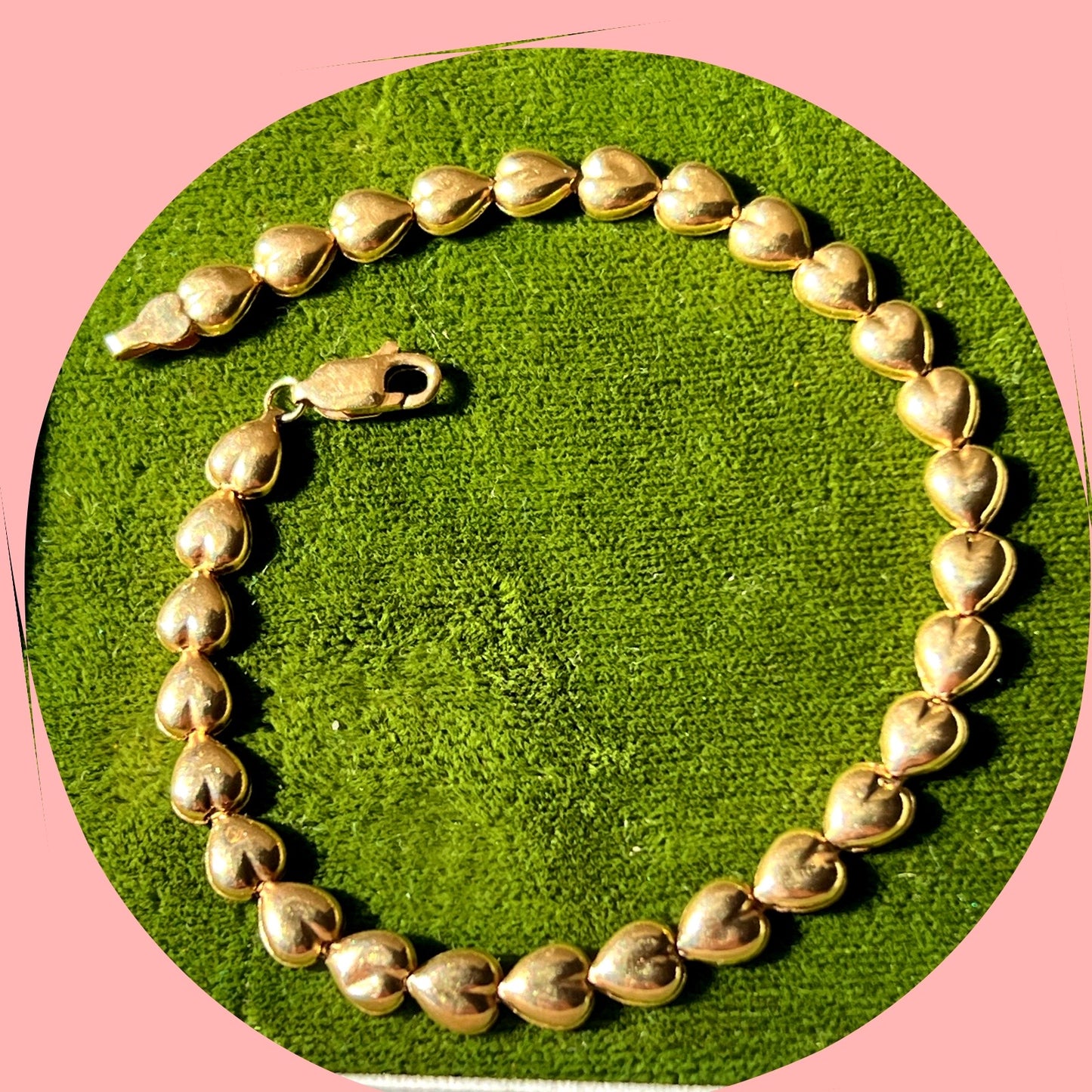 Vintage 14k Heart Link Bracelet
