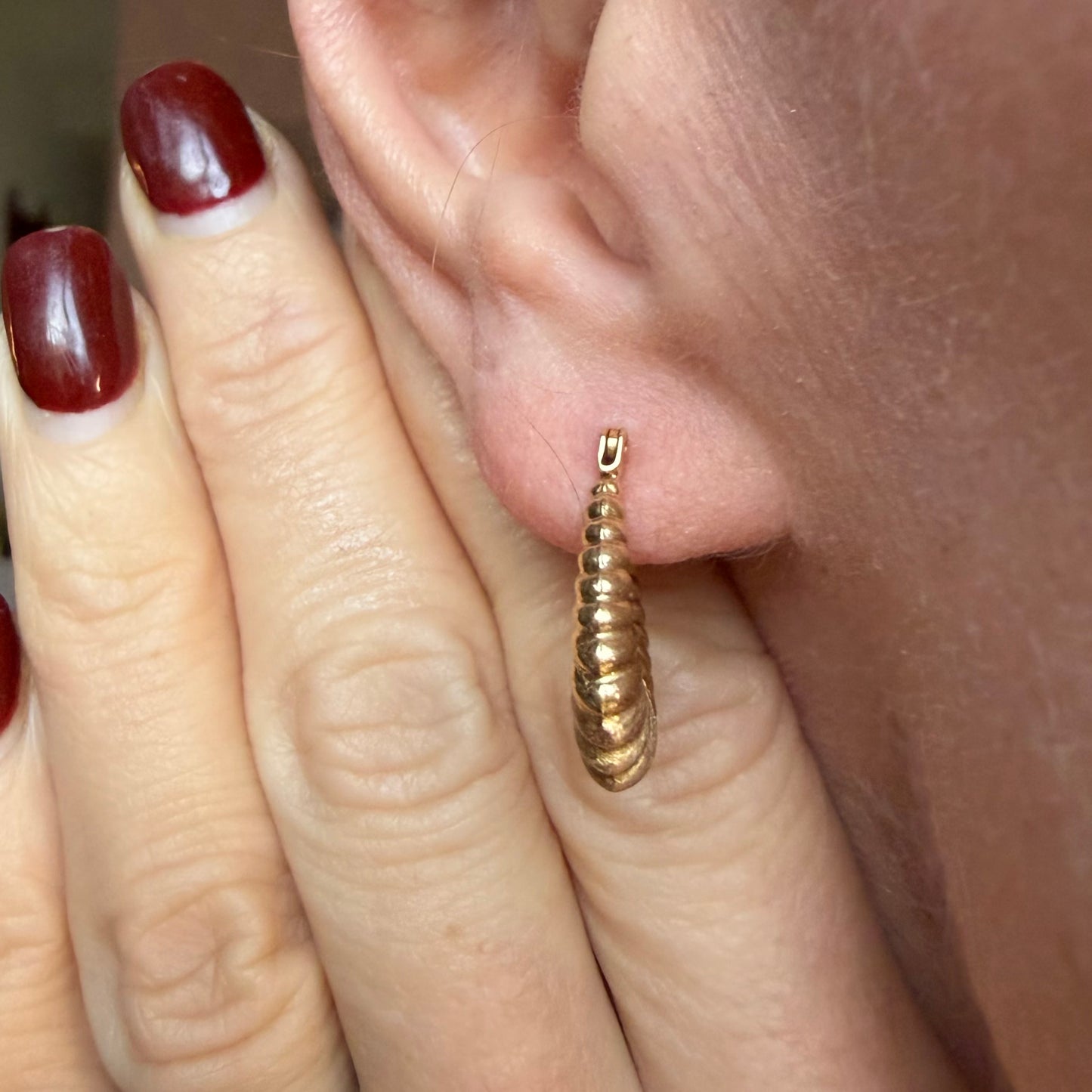 Vintage 14k Small Shrimp Hoops