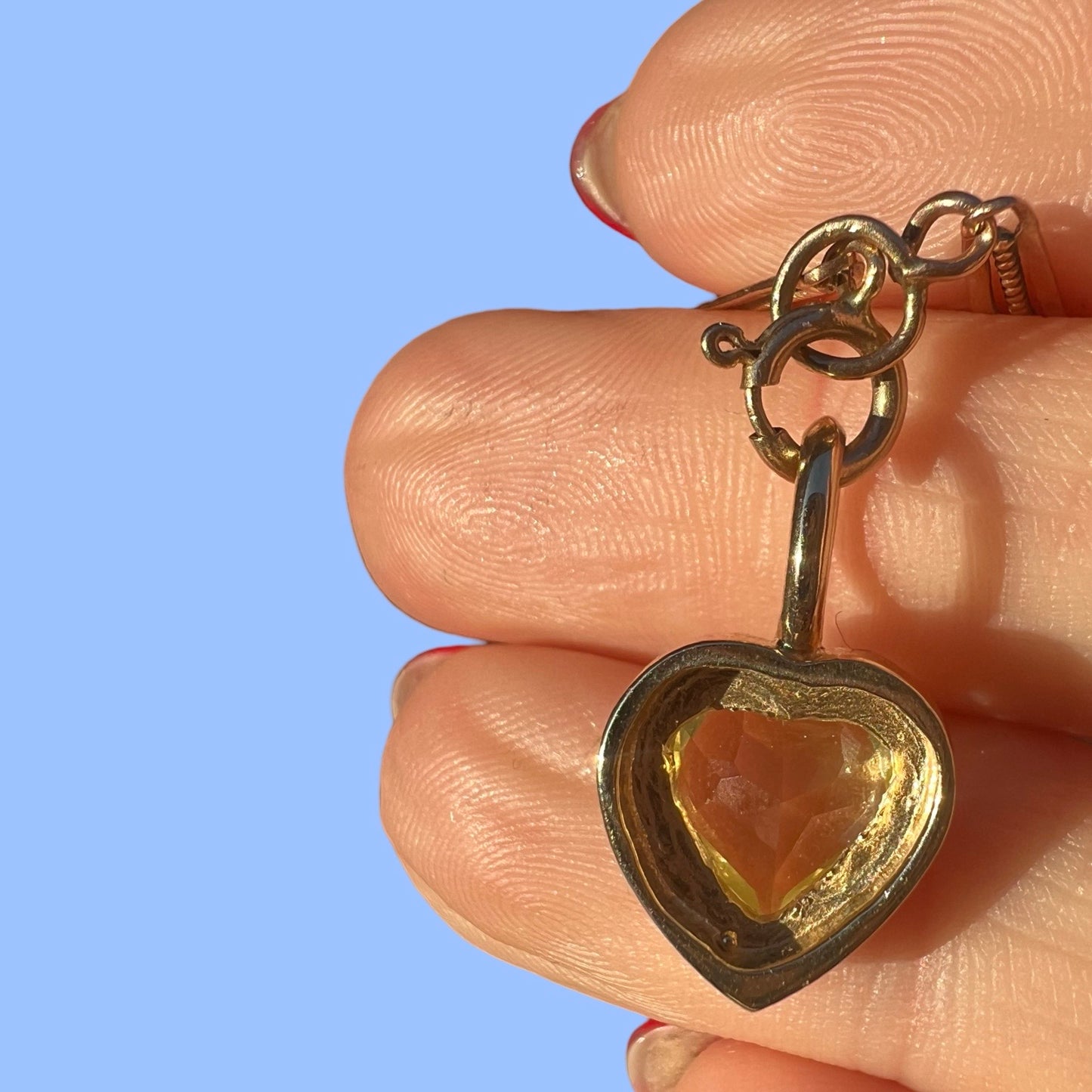 Upcycled 14k Uranium Glass Heart Charm