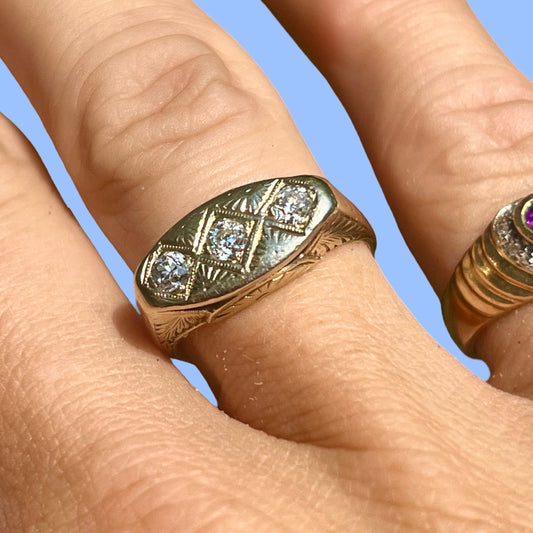 Antique Art Deco Diamond Trilogy Ring