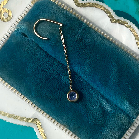 Upcycled Iolite Huggie Threaders