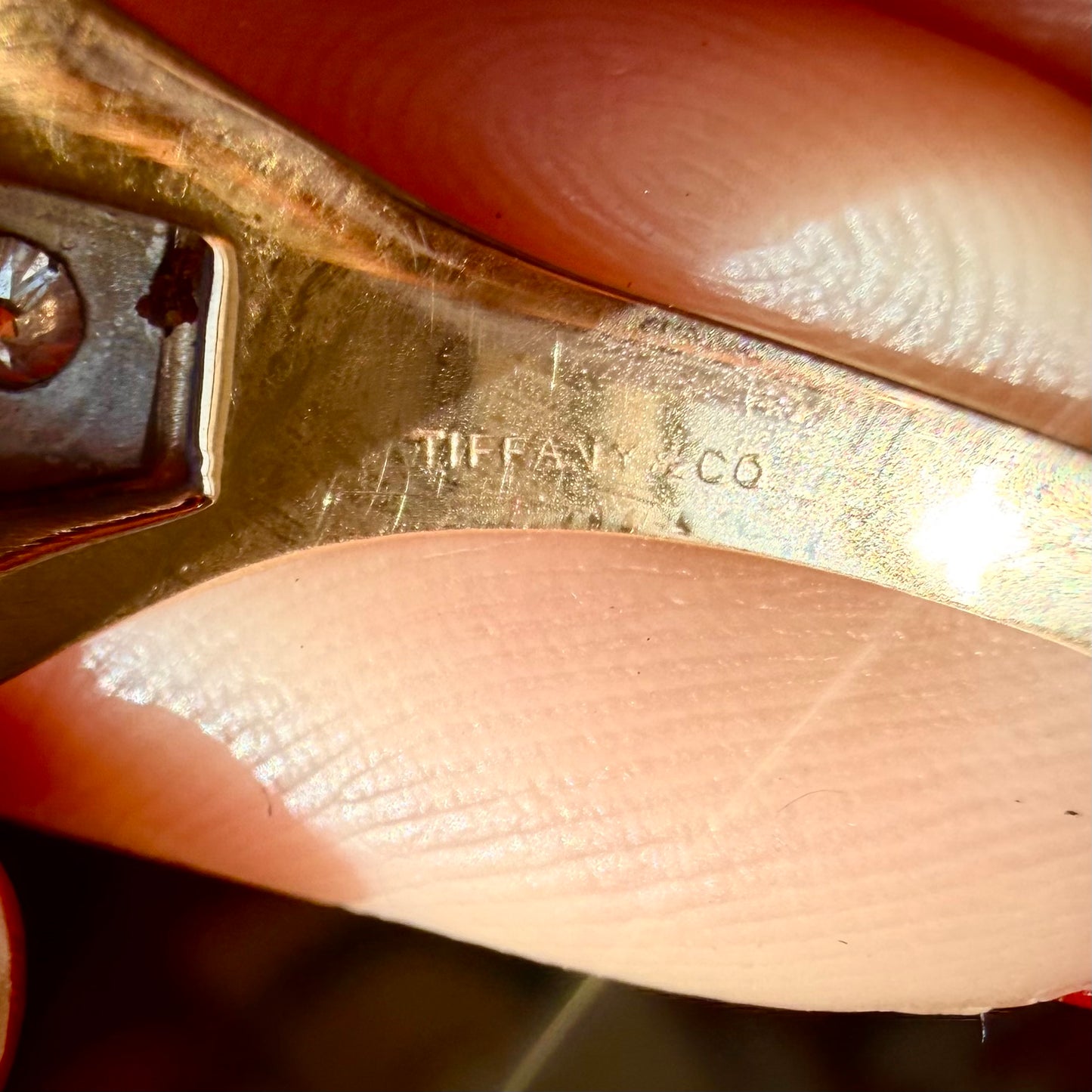 Vintage 14k Lapis and Diamond Tiffany & Co Signet Ring