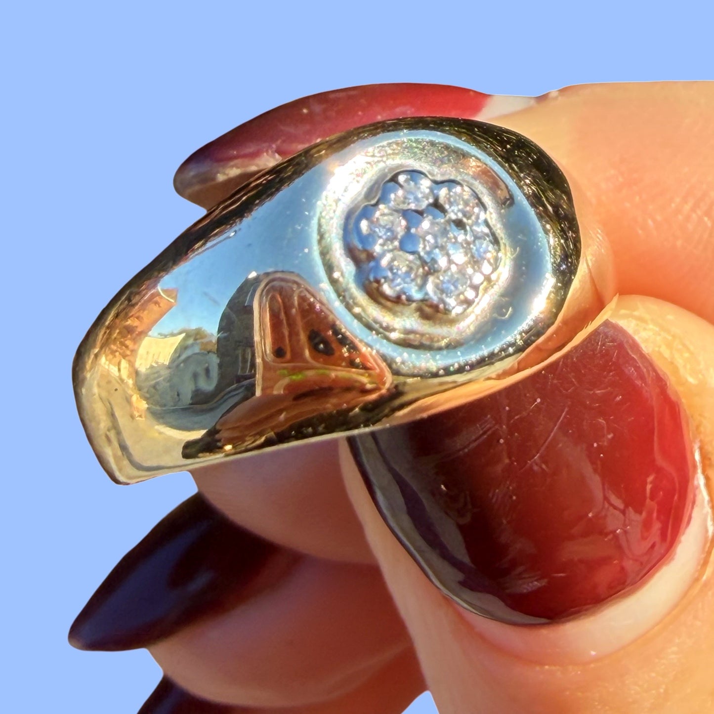 Vintage 10k Diamond Cluster Ring