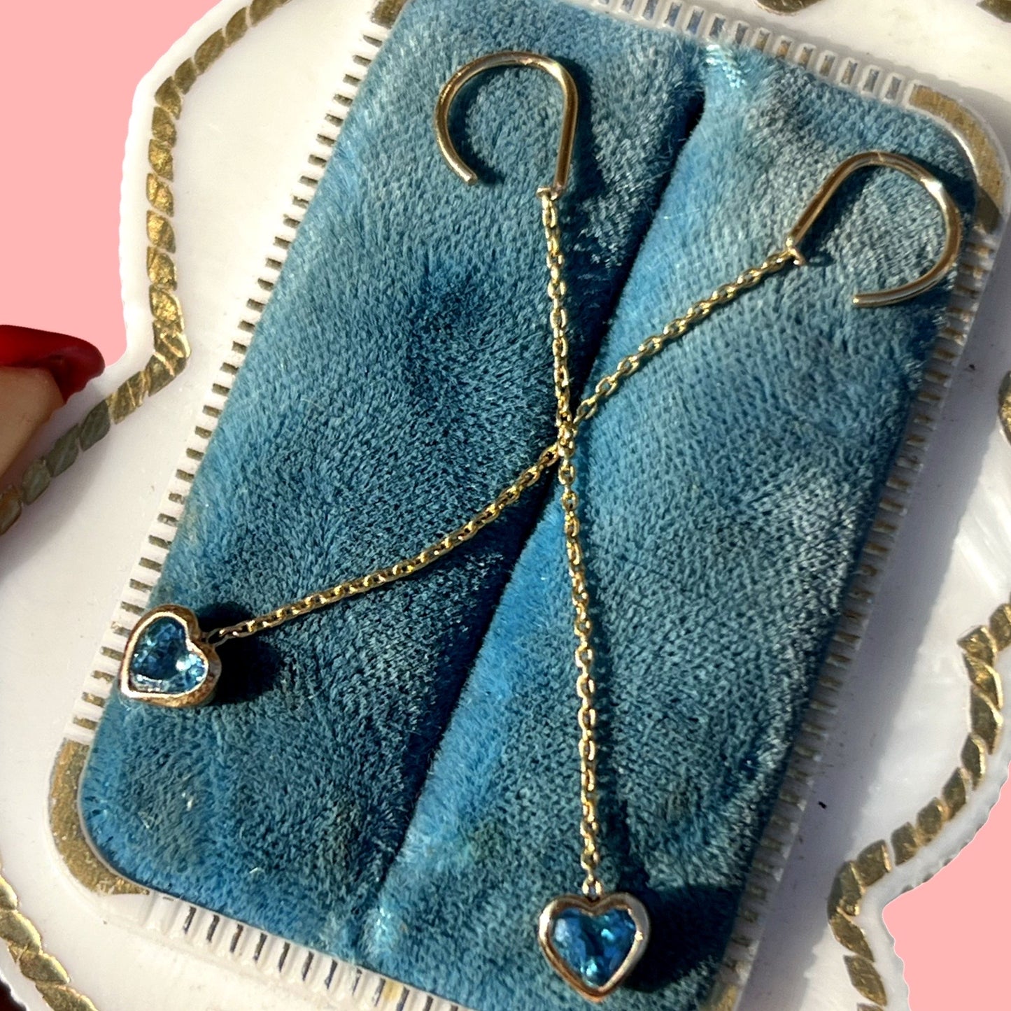Upcycled 14k Zircon Heart Huggie Threaders