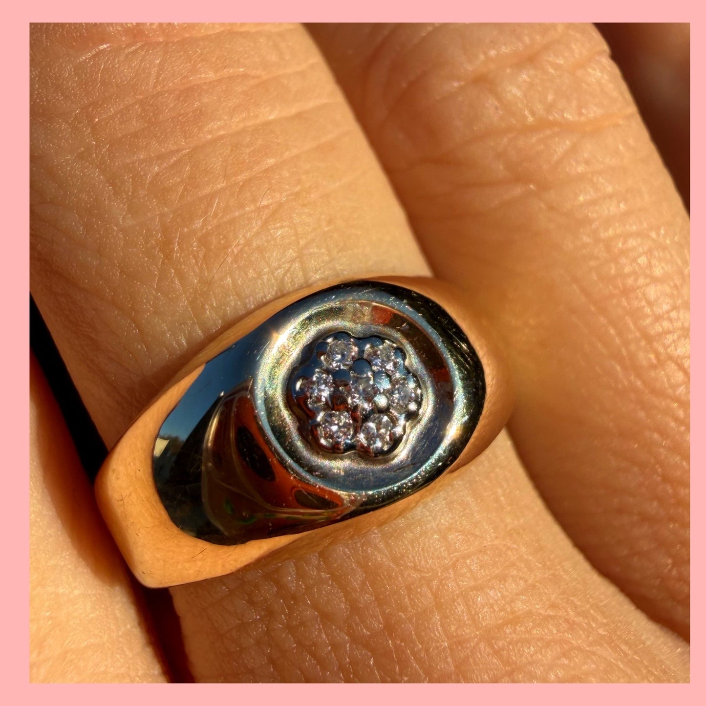 Vintage 10k Diamond Cluster Ring