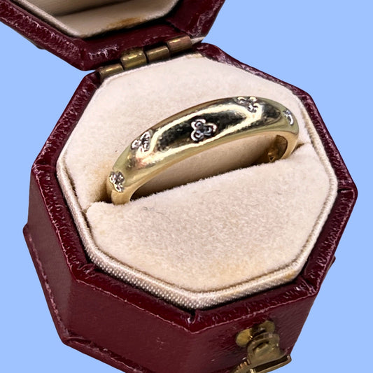 Vintage 14k Puffy Diamond Band